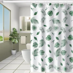 Shower Curtain with Hooks 180cm*180cm(70