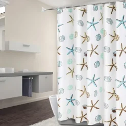 Shower Curtain with Hooks 180cm*180cm(70