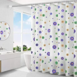 Shower Curtain with Hooks 180cm*180cm(70