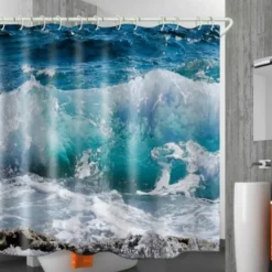 Shower Curtain with Hooks 180cm*180cm(70