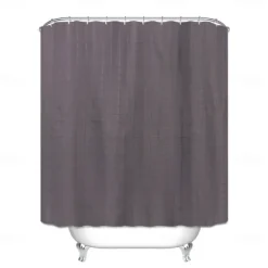 Shower Curtains for Bathroom, Polyester Waffle Textured Stripe Pattern Shower Curtain with Metal Grommets and Plastic Hooks 180cm*180cm(70
