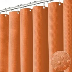 Shower Curtains Waffle Textured Heavy Duty Thick Fabric Water Repellent Liner with Stainless Steel Hooks Hotel Luxury Quality Sage Green 180cm*180cm(70