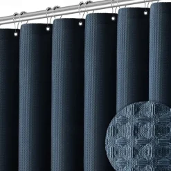 Shower Curtains Waffle Textured Heavy Duty Thick Fabric Water Repellent Liner with Stainless Steel Hooks Hotel Luxury Quality Sage Green 180cm*180cm(70