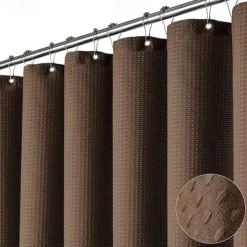 Shower Curtains Waffle Textured Heavy Duty Thick Fabric Water Repellent Liner with Stainless Steel Hooks Hotel Luxury Quality Sage Green 180cm*180cm(70