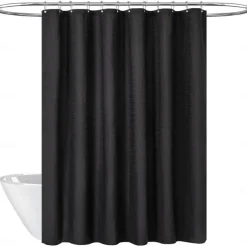Shower Curtains Waffle Textured Heavy Duty Thick Fabric Water Repellent Liner with Stainless Steel Hooks Hotel Luxury Quality Sage Green 180cm*180cm(70