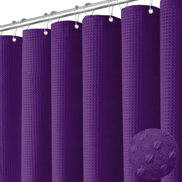 Shower Curtains Waffle Textured Heavy Duty Thick Fabric Water Repellent Liner with Stainless Steel Hooks Hotel Luxury Quality Sage Green 180cm*180cm(70"*70")