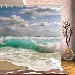 Shower Curtains with Hooks Waterproof 180cm*180cm(70