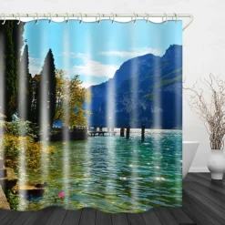 Shower Curtains with Hooks Waterproof 180cm*180cm(70
