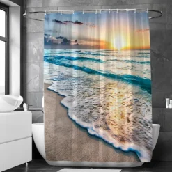 Shower Curtains with Hooks Waterproof 180cm*180cm(70