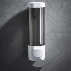 Shower Dispensers,Bathroom Liquid Soap Dispenser Wall Mounted For Kitchen and Hotel Plastic and Stainless Steel 300/600ml Shower Gel Dispenser 1PC