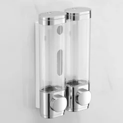 Shower Dispensers,Bathroom Liquid Soap Dispenser Wall Mounted For Kitchen and Hotel Plastic and Stainless Steel 300/600ml Shower Gel Dispenser 1PC