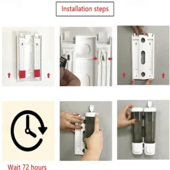 Shower Dispensers,Bathroom Liquid Soap Dispenser Wall Mounted For Kitchen and Hotel Plastic and Stainless Steel 300/600ml Shower Gel Dispenser 1PC