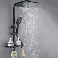 Shower Faucet / Shower System / Rainfall Shower Head System Set - Handshower Included LED Rainfall Shower Contemporary Electroplated / Painted Finishes Mount Outside Ceramic Valve Bath Shower Mixer