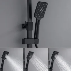 Shower Faucet / Shower System / Rainfall Shower Head System Set - Handshower Included LED Rainfall Shower Contemporary Electroplated / Painted Finishes Mount Outside Ceramic Valve Bath Shower Mixer