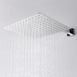 Shower Faucet,12 inch Chrome Shower Faucets Sets Complete with Brass Shower Head and Solid Brass Handshower+Wall MountedRainfall Shower Head System(Contain Bodysprays,Shower Arm,Handshower)