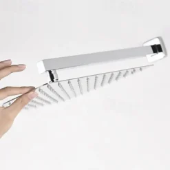 Shower Faucet,12 inch Chrome Shower Faucets Sets Complete with Brass Shower Head and Solid Brass Handshower+Wall MountedRainfall Shower Head System(Contain Bodysprays,Shower Arm,Handshower)