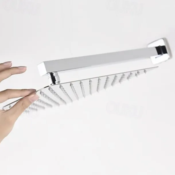 Shower Faucet,12 inch Chrome Shower Faucets Sets Complete with Brass Shower Head and Solid Brass Handshower+Wall MountedRainfall Shower Head System(Contain Bodysprays,Shower Arm,Handshower)