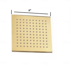 Shower Faucet,8 Inch Gold Shower Faucets Sets Complete with Stainless Steel Shower Head, Solid Brass Handshower, and Rotary Nozzle Wall Mounted Installation Rainfall Shower Head System