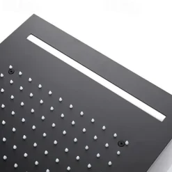 Shower Faucet,500*360 Matte Black Bathroom Faucet Rain Shower Complete with LED Stainless Steel Shower Head Ceiling Mounted Ti-PVD Feature - Design / Rainfall Shower Head System