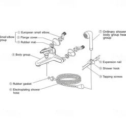 Shower Faucet Set - Handshower Included pullout Waterfall Vintage Style / Country Antique Brass Mount Outside Ceramic Valve Bath Shower Mixer Taps