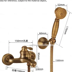 Shower Faucet Set Handshower Included Vintage Style/Country Brass Mount Outside Ceramic Valve Bath Shower Mixer Taps/Single Handle/Yes/Single Handle Three Holes