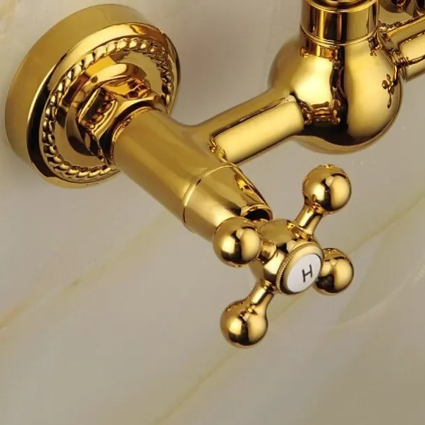 Shower Faucet Set Handshower Included Vintage Style/Country Brass/Electroplated Mount Outside Ceramic Valve Bath Shower