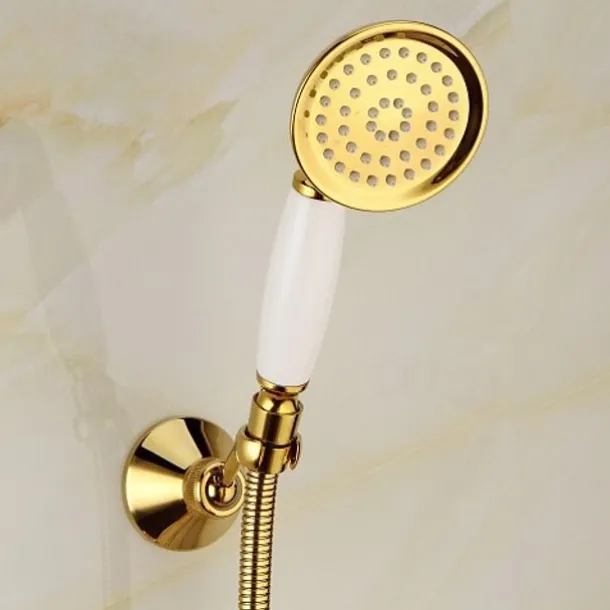 Shower Faucet Set Handshower Included Vintage Style/Country Brass/Electroplated Mount Outside Ceramic Valve Bath Shower