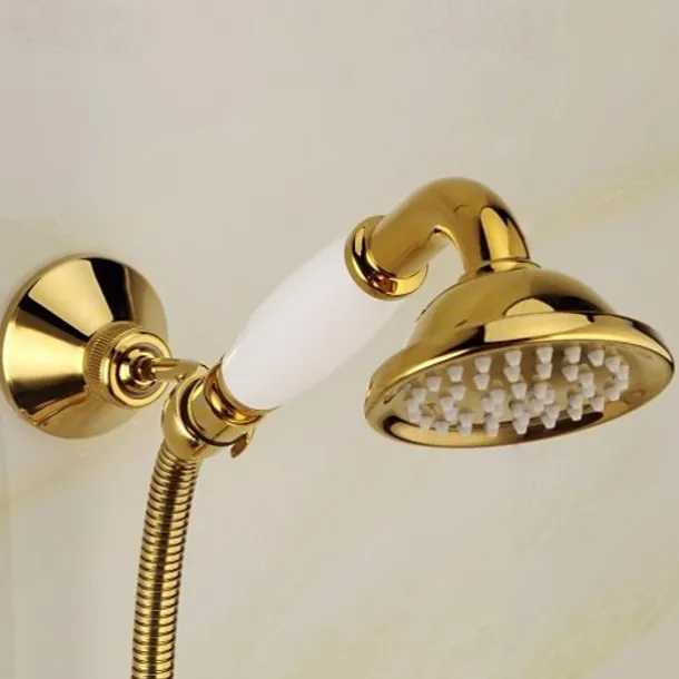 Shower Faucet Set Handshower Included Vintage Style/Country Brass/Electroplated Mount Outside Ceramic Valve Bath Shower