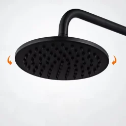 Shower Faucet Set Wall Mounted Vintage Brass, Rainfall Overhead Combo Set Bathroom Mixer Ceramic Shower Hendheld Sprayer High Pressure Black Antique