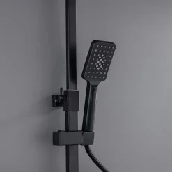 Shower Faucet with LED Display Thermostatic Mixer valve Set Handshower Included Pullout/Shelf Rainfall Shower Electroplated Mount Outside Ceramic Valve Bath Shower Mixer Taps