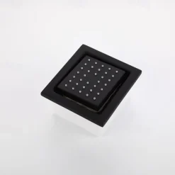 Shower Faucet,Contemporary Black Bath Shower Faucet Set / 16 Inch Bathroom Rain LED Shower Head / Hot And Cold Mixer Valve / Brass Hand Shower Included