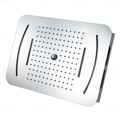 Shower Faucet,LED Shower Head Chrome finished 58x38cm SUS304 3 Function Rainfall Waterfall Mist Ceiling Mounted light remote control Shower Faucet