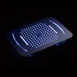 Shower Faucet,LED Shower Head Chrome finished 58x38cm SUS304 3 Function Rainfall Waterfall Mist Ceiling Mounted light remote control Shower Faucet