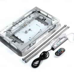 Shower Faucet,LED Shower Head Chrome finished 58x38cm SUS304 3 Function Rainfall Waterfall Mist Ceiling Mounted light remote control Shower Faucet