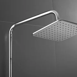 Shower Faucet,Rainfall Shower Head System / Thermostatic Mixer valve Set - Handshower Included pullout Rainfall Shower Contemporary Electroplated Mount Outside Ceramic Valve Bath Shower Mixer Taps