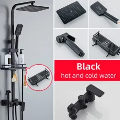 Shower Faucet,Rainfall Shower Head System Mixer valve Set - Handshower Included pullout Rainfall Shower Contemporary Antique Painted Finishes Mount Inside Ceramic Valve Bath Shower