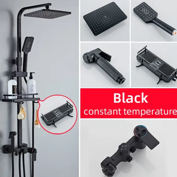 Shower Faucet,Rainfall Shower Head System Mixer valve Set - Handshower Included pullout Rainfall Shower Contemporary Antique Painted Finishes Mount Inside Ceramic Valve Bath Shower