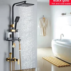 Shower Faucet,Rainfall Shower Head System Mixer valve Set - Handshower Included pullout Rainfall Shower Contemporary Antique Painted Finishes Mount Inside Ceramic Valve Bath Shower