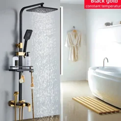 Shower Faucet,Rainfall Shower Head System Mixer valve Set - Handshower Included pullout Rainfall Shower Contemporary Antique Painted Finishes Mount Inside Ceramic Valve Bath Shower