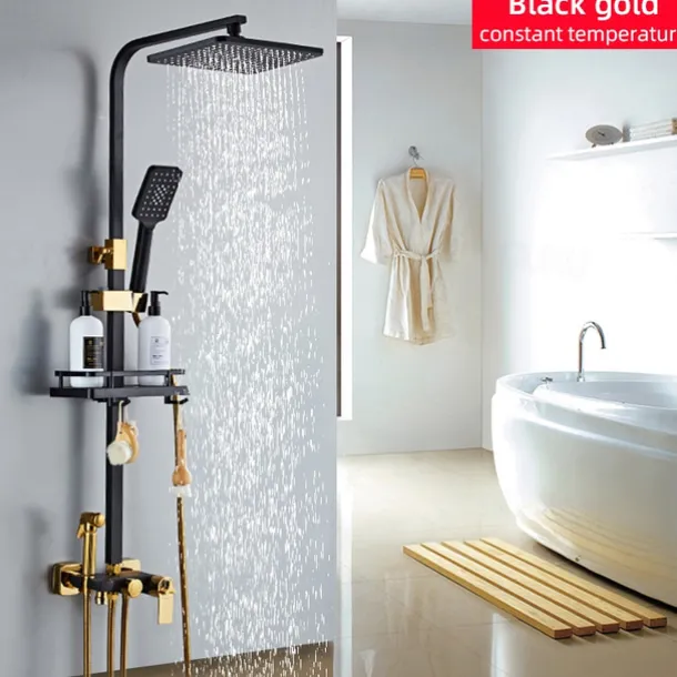 Shower Faucet,Rainfall Shower Head System Mixer valve Set - Handshower Included pullout Rainfall Shower Contemporary Antique Painted Finishes Mount Inside Ceramic Valve Bath Shower