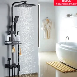 Shower Faucet,Rainfall Shower Head System Mixer valve Set - Handshower Included pullout Rainfall Shower Contemporary Antique Painted Finishes Mount Inside Ceramic Valve Bath Shower