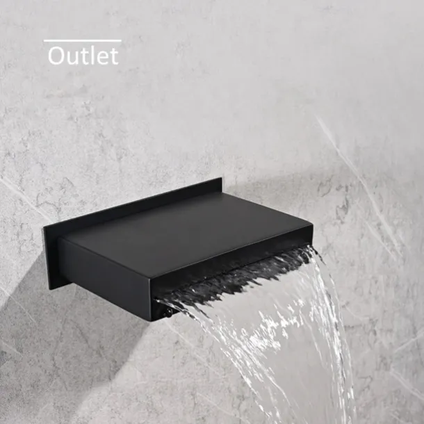 Shower Faucet,Rainfall Shower Head System / Thermostatic Mixer valve Set - Rainfall Shower Contemporary Painted Finishes Mount Inside Brass Valve Bath Shower Mixer Taps