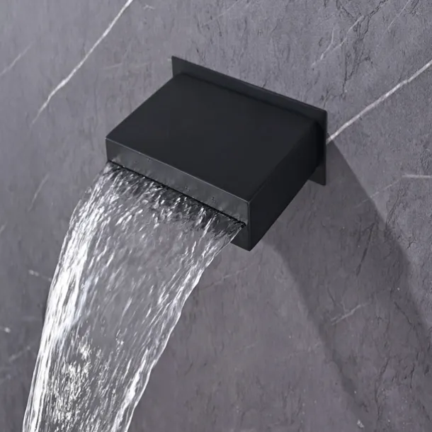 Shower Faucet,Rainfall Shower System 5-Function Thermostatic Mixer valve Body Jet Massage Set Rainfall Shower Multi Spray Shower Waterfall Contemporary Painted Finishes Mount Inside Brass Valve