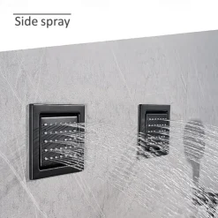 Shower Faucet,Rainfall Shower Head System Set - Rainfall Shower Contemporary Mount Inside Brass Valve Bath Shower Mixer Taps