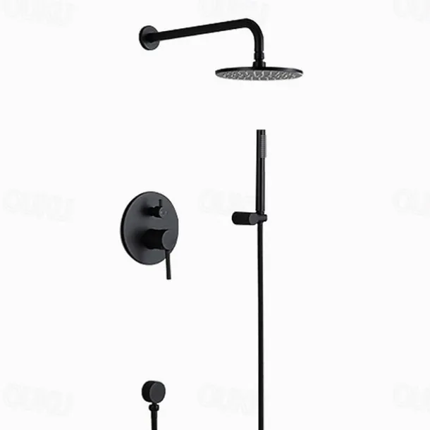 Shower Faucet,Shower Faucet Set Rainfall Shower Contemporary Painted Finishes Mount Inside Ceramic Valve Bath Shower Mixer Taps