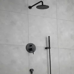 Shower Faucet,Shower Faucet Set Rainfall Shower Contemporary Painted Finishes Mount Inside Ceramic Valve Bath Shower Mixer Taps
