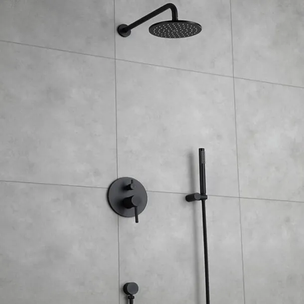 Shower Faucet,Shower Faucet Set Rainfall Shower Contemporary Painted Finishes Mount Inside Ceramic Valve Bath Shower Mixer Taps