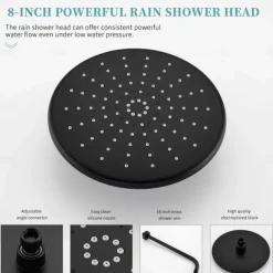 Shower Faucet,Shower Faucet Set Rainfall Shower Contemporary Painted Finishes Mount Inside Ceramic Valve Bath Shower Mixer Taps