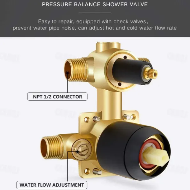 Shower Faucet,Shower Faucet Set Rainfall Shower Contemporary Painted Finishes Mount Inside Ceramic Valve Bath Shower Mixer Taps