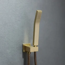 Shower Faucet,Shower Faucet Rainfall Shower Head System Set - Handshower Included Dual-Head Rainfall Shower Antique Vintage Style Electroplated Ceiling Mounted Ceramic Valve Bath Shower Mixer Taps